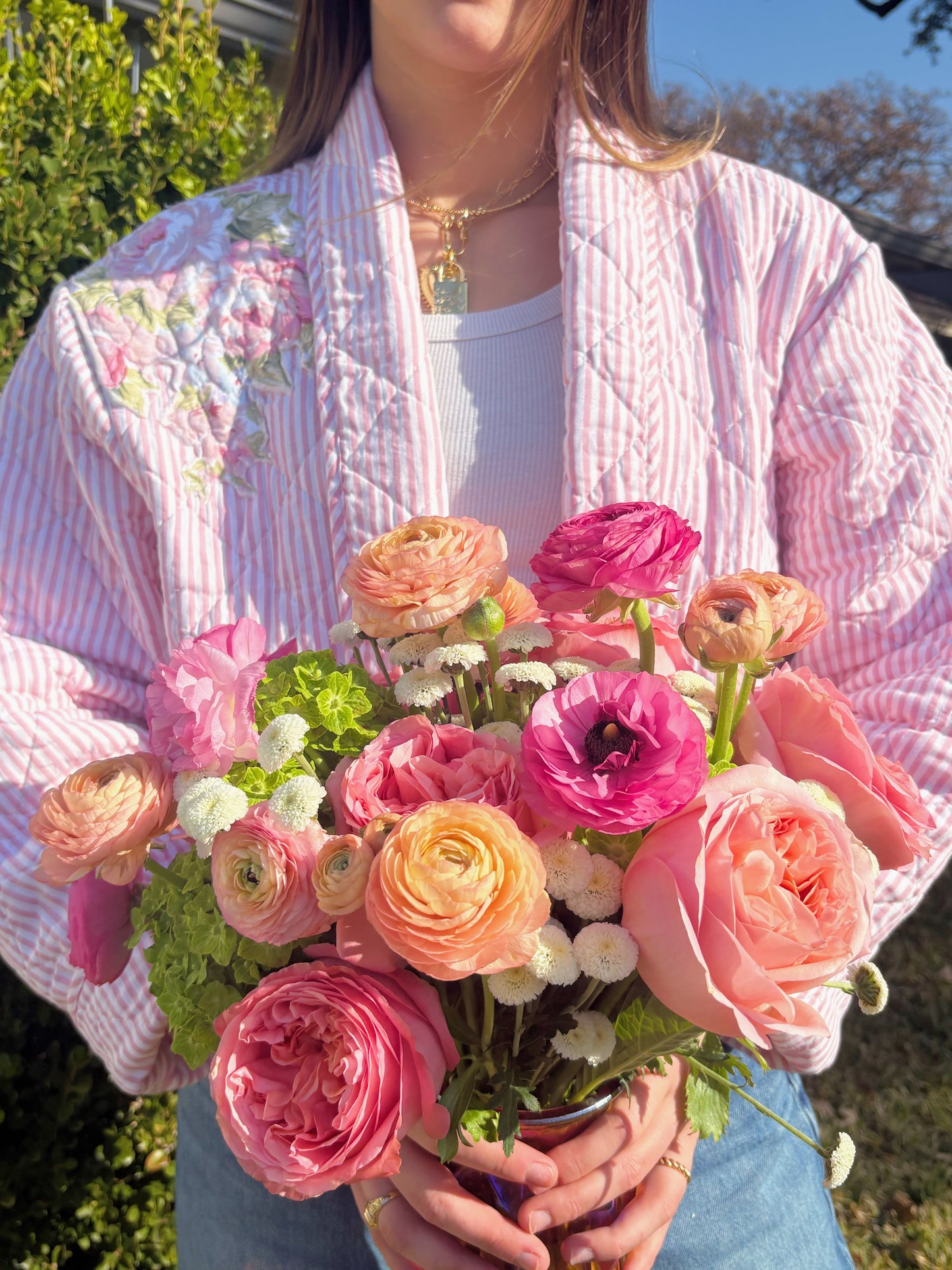 Pink Petals Quilted Jacket