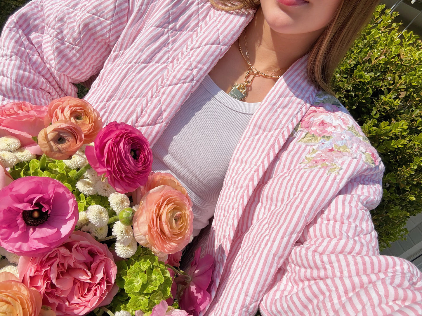 Pink Petals Quilted Jacket